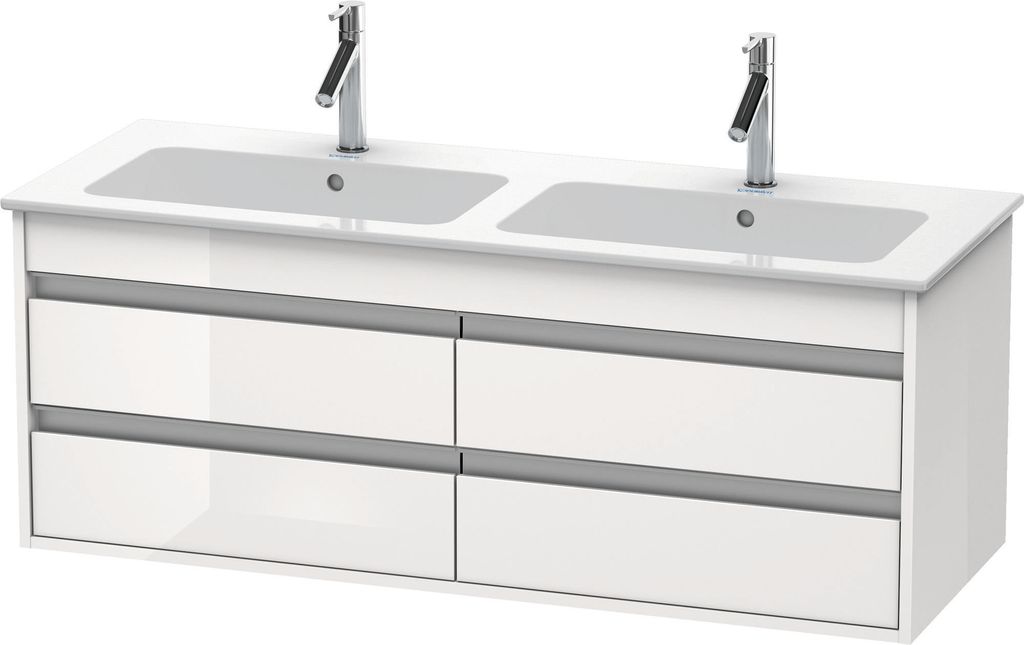 Waschtischunterbau KETHO 480x1270x475mm weiß hochglanz weiß hochglanz