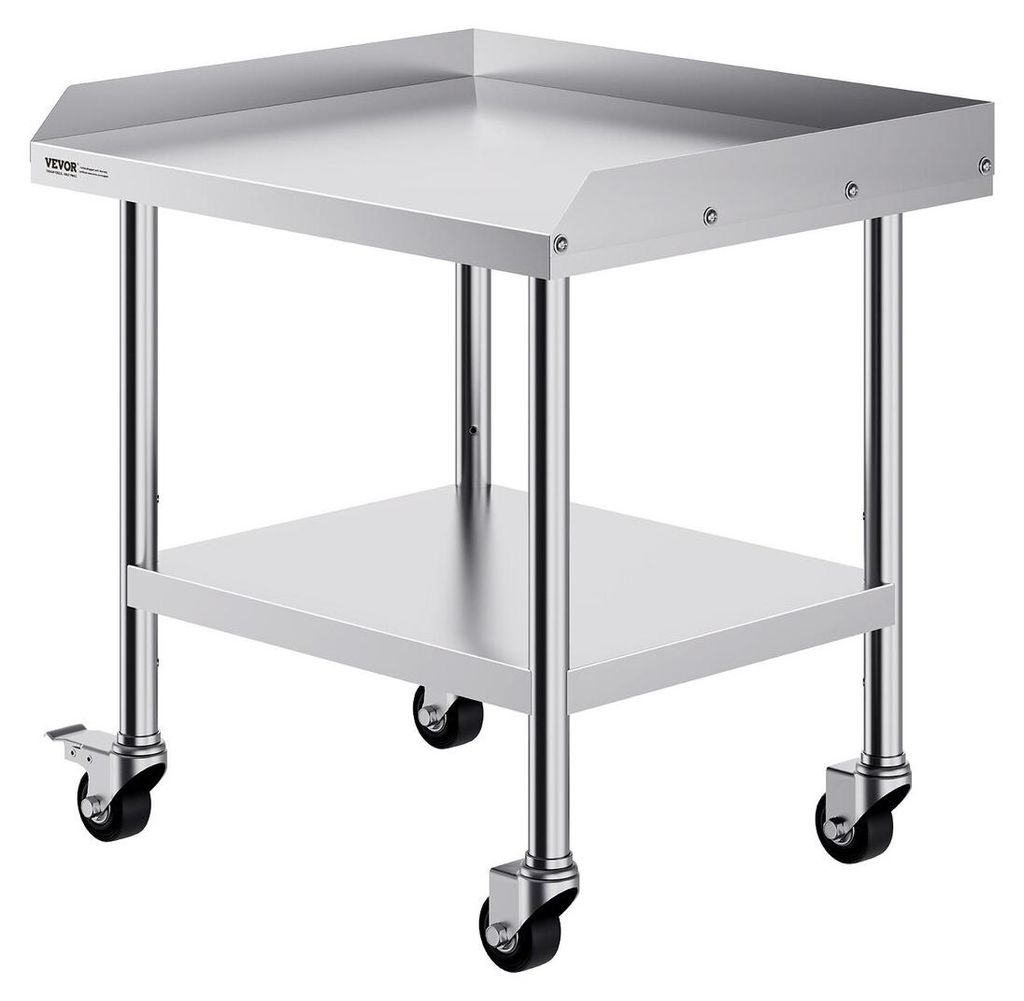 Stainless Steel Work Table 24"x28" Commercial Food Prep Table W/ 4 Casters