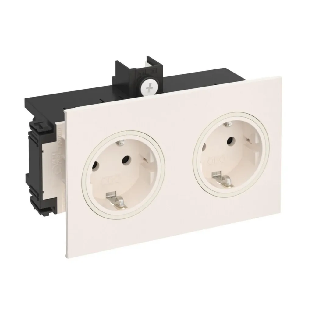 Prise Double pour Bureaux Rehau BRK 2STD cws 6121012 Haute Qualité
