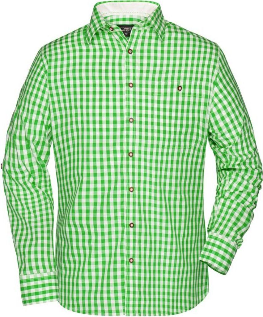 Men's Traditional Shirt green/white, Gr. XXL