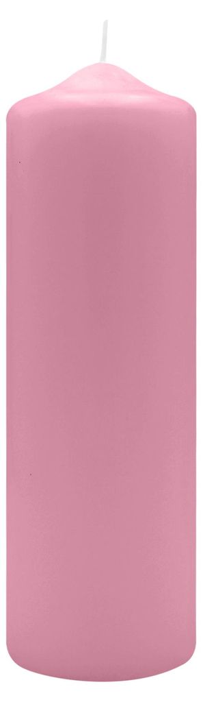 Spitzkopf Stumpen Kerzen Rosa 25 x Ø 8 cm, 6 Stück Produktbild 