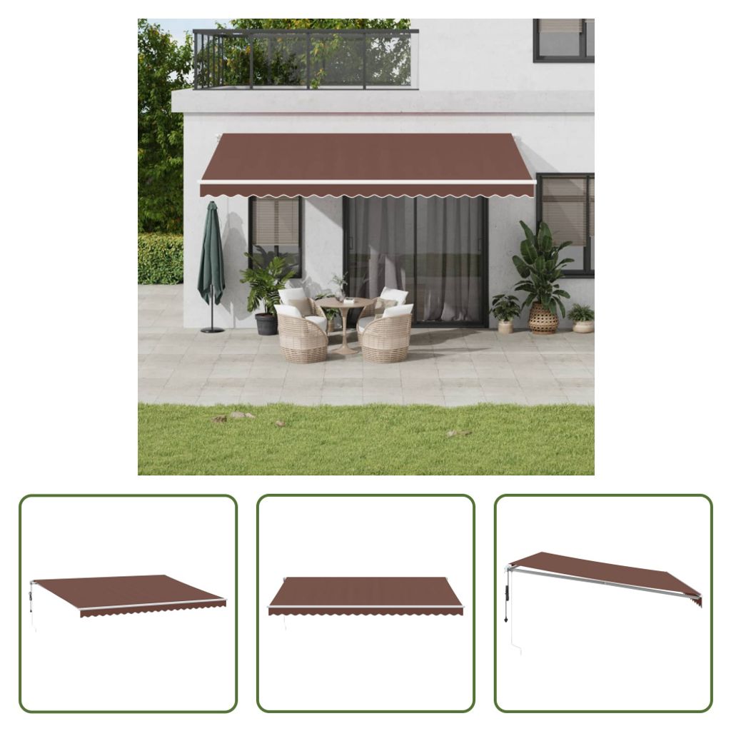 The Living Store Markise Automatisch Braun 500x300 cm