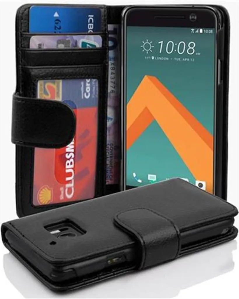 Cadorabo custodia per HTC ONE M10 in nero cover posteriore cellulare protettiva cover libro custodia libretto slot per schede - 1