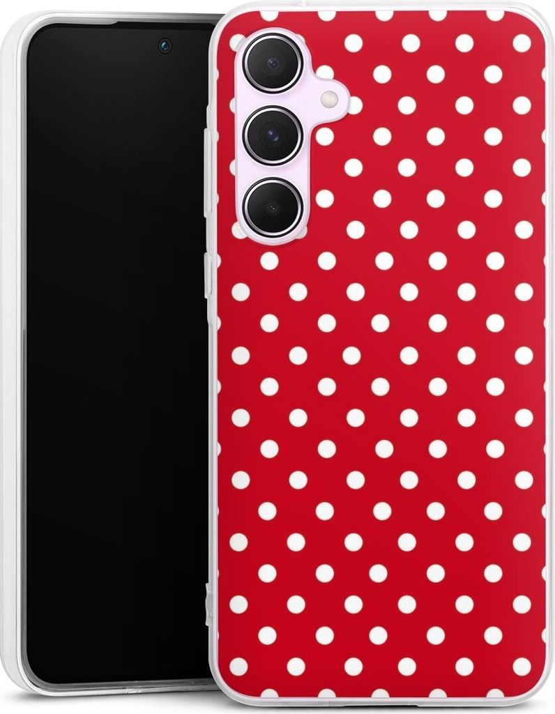 DeinDesign Handyhülle für Samsung Galaxy A55 5G Silikon Hülle Case Smartphone Schutzhülle Polka Dots Punkte Retro