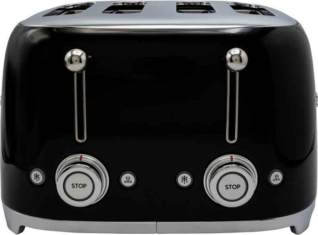 Smeg TSF03BLEU, 4 krajíců, Černá, Nerezová ocel, Knoflíky, Obrázek produktu 