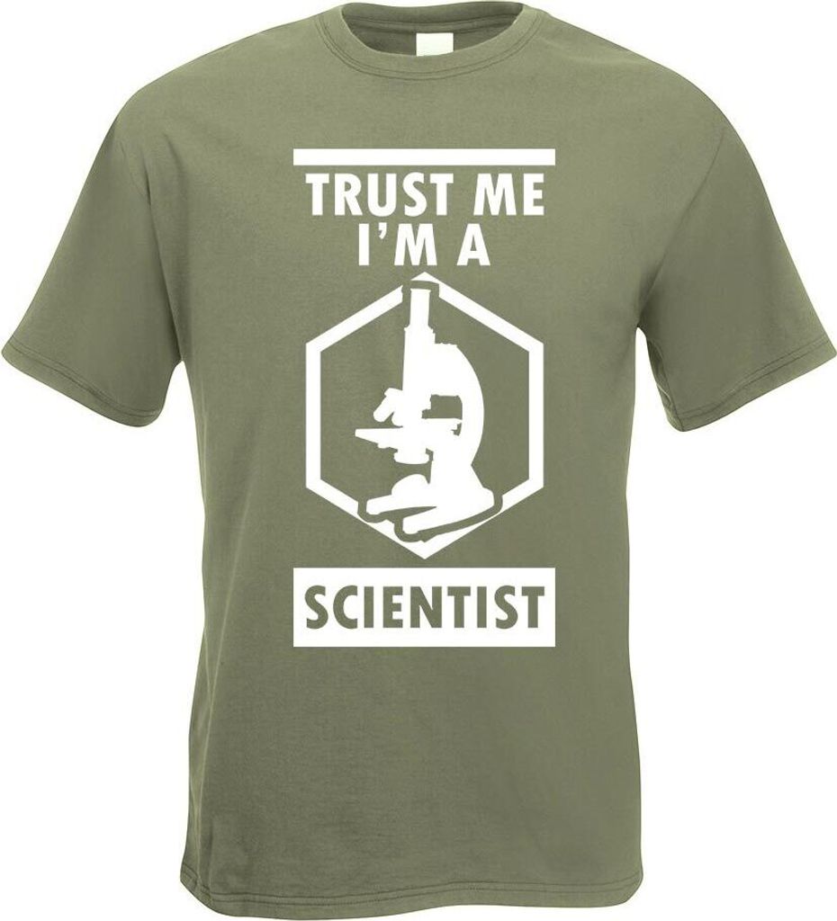 Kiwistar - T-Shirt - Olive - Trust me, im a Scientist Motiv Bedruckt Funshirt Design Print - mit Motiv Bedruckt - Funshirt Design - Sport - Freizei...