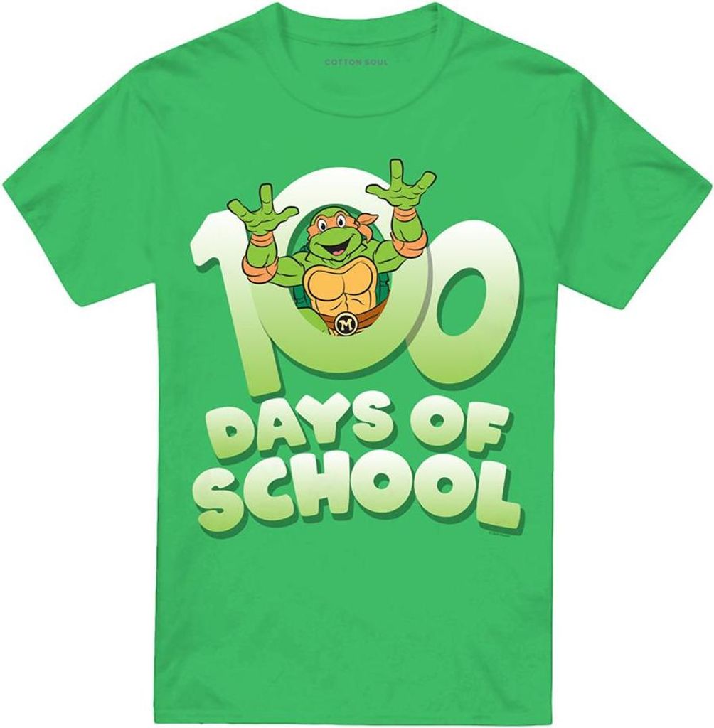 Teenage Mutant Ninja Turtles - "100 Days Of School" T-Shirt für Herren/Damen Uni TV26802 (L) (Irisches Grün)