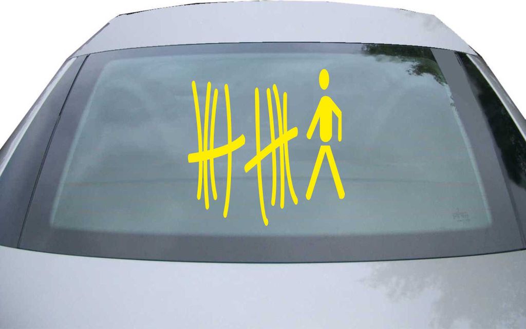 Indigos UG - Aufkleber Heckscheibe & Motorklappe DE6105 - gelb - 600x599 mm - human mathematics - Auto Scheiben Fenster Heckklappe Tuning Racing JD...