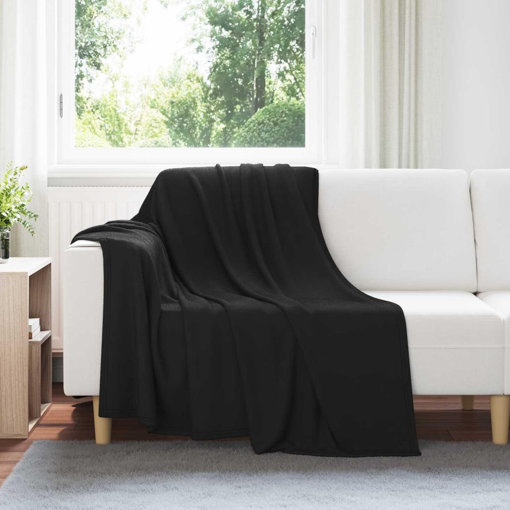 "Winter Sale" Wohndecken 6 Stück Schwarz 200 x 150 cm Fleece - Decken Design Neu648715