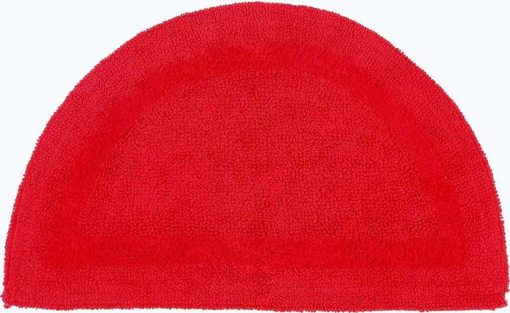 HOMESCAPES Halbrunde Badematte rot 50x80 cm aus 100% Baumwolle