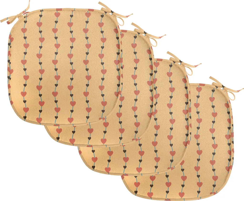 Coussin de Chaise Anti-Glisse Lot de 4 Imperméable Orange Brun 40x40 cm
