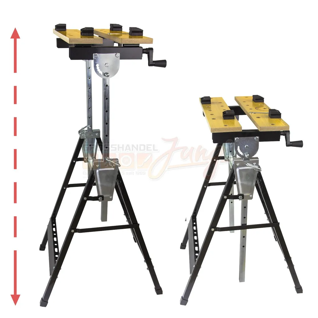Fixation stable avec la pince de table pliante DWB100 SB anti-glisse