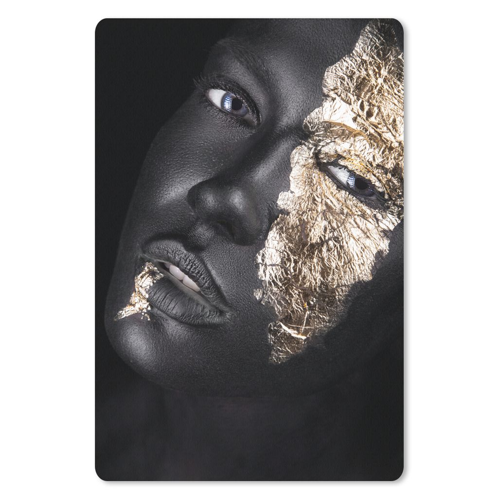 MuchoWow Mauspad Mousepad Frau - Gold - Schwarz - Farbe - Luxus 18x27 cm - Mousepads - Maus Mat - Pad - Mausunterlage