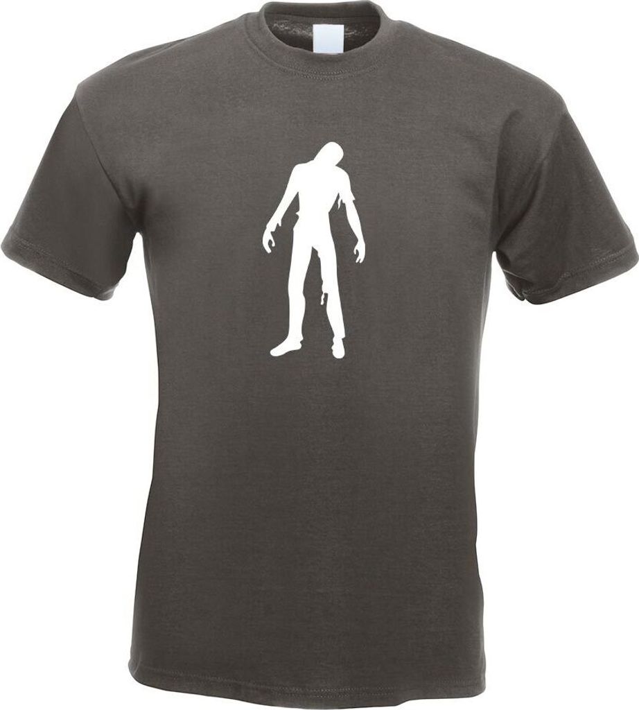 Kiwistar - T-Shirt - Graphit - Zombie White Motiv Bedruckt Funshirt Design Print - mit Motiv Bedruckt - Funshirt Design - Sport - Freizeit - Herren...