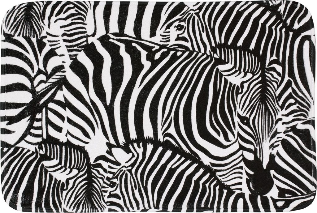Kleine Wolke Badteppich ZEBRA Schwarz-Weiß 40 x 60 cm Produktbild 