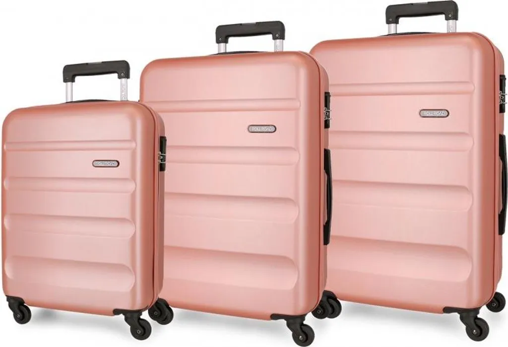 Valises légères ROLL ROAD Flex Nude ABS avec 4 roues multidirectionnelles