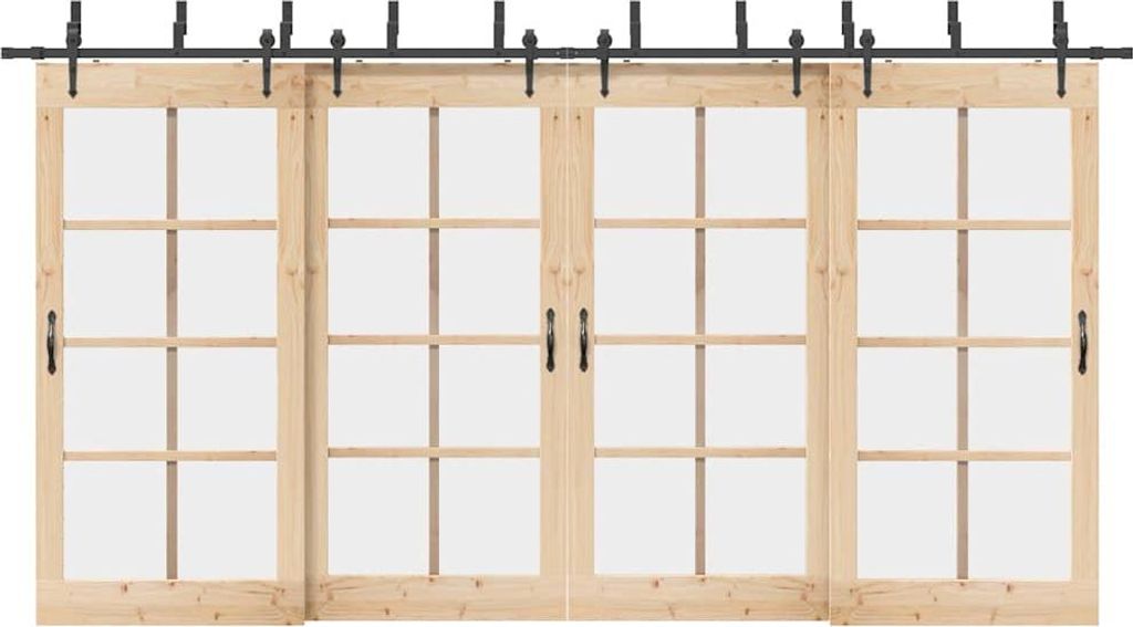 vidaXL Schiebetürbeschlag-Set 427 cm Stahl Schwarz