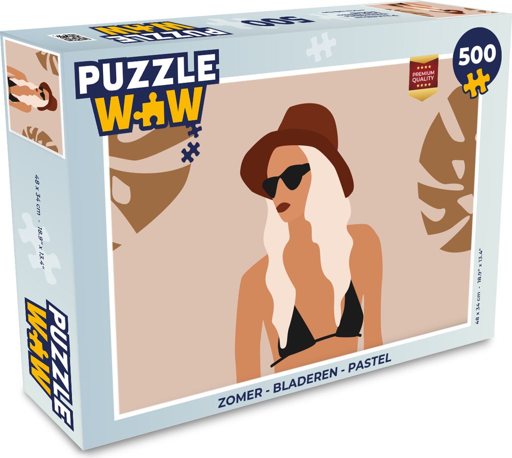 MuchoWow Puzzle 500 Teile Sommer - Blätter - Pastell - 500 Teile - Kinder - Selberbauen - Puzzlespiele