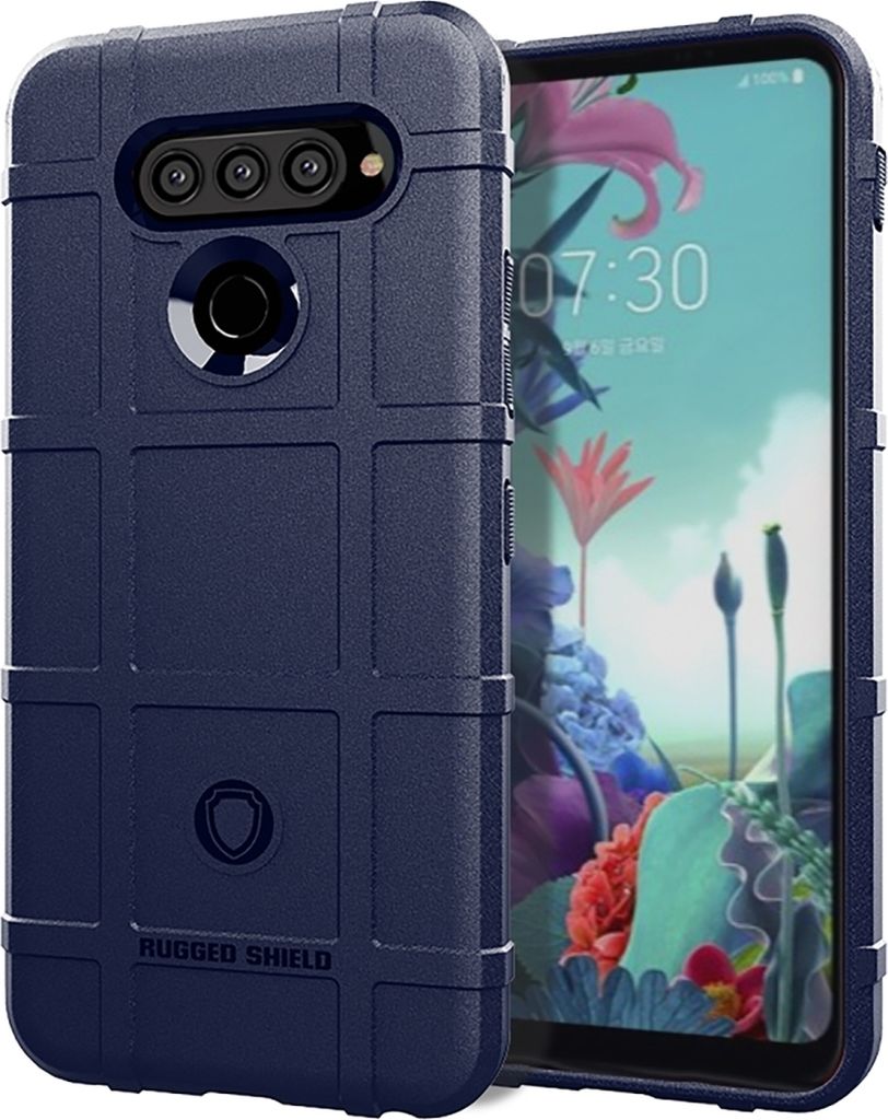 Mobigear Rugged Shield LG K51s Hülle Flexibles TPU Backcover Stoßfest - Blau