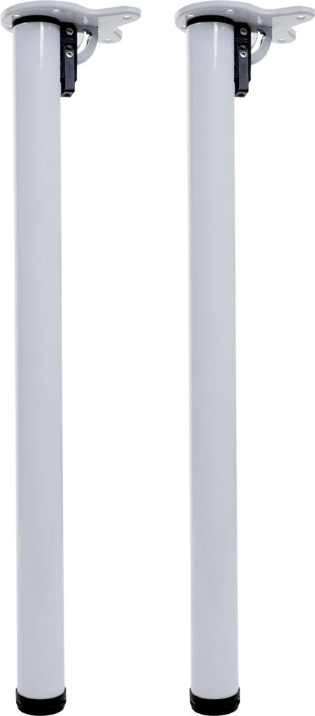2er-Set Tischbein HWC-H34, für Schreibtisch Esstischfuß Tischgestell, klappbar 72cm weiß