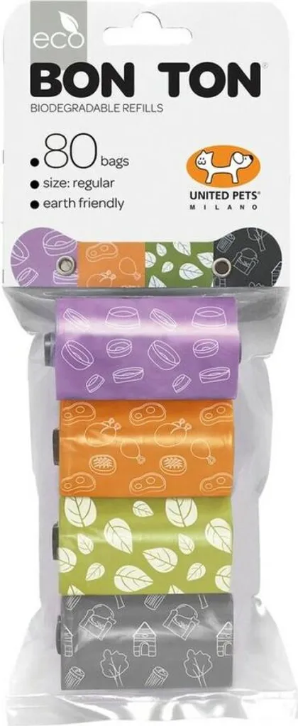 Sacchetto igienico United Pets Bon Ton Regular Dog Colorato (4 x 20 pezzi)