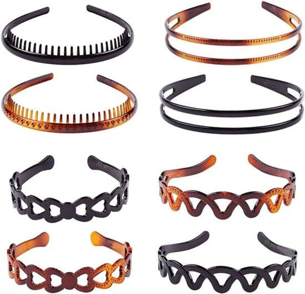 Serre-tête zig-zag à dents pour homme et femme - Set de 8 pièces créatif