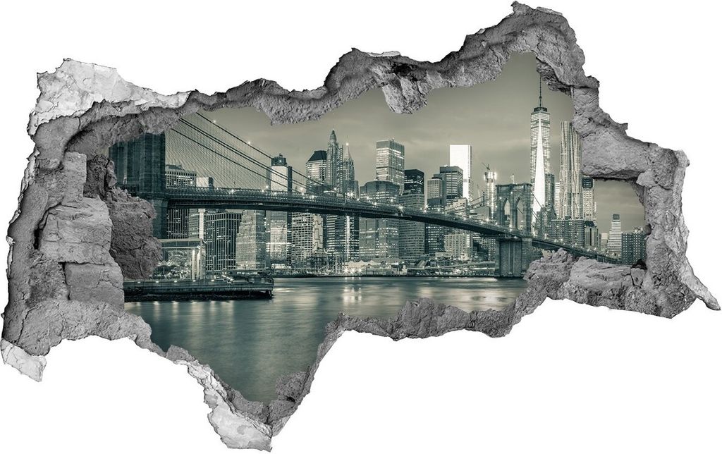 Selbstklebender Loch-3D-Aufkleber 95x73 cm Manhattan New York City