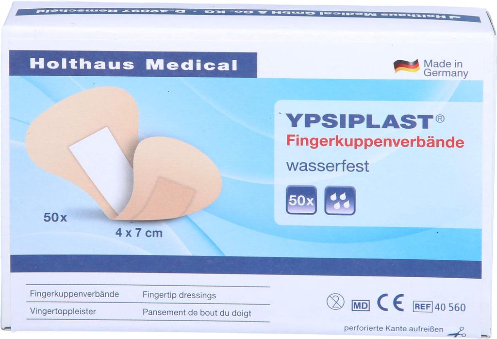 YPSIPLAST Fingerkuppenverband, wasserfest 4 cm x 7 cm, 50 St. Pflaster