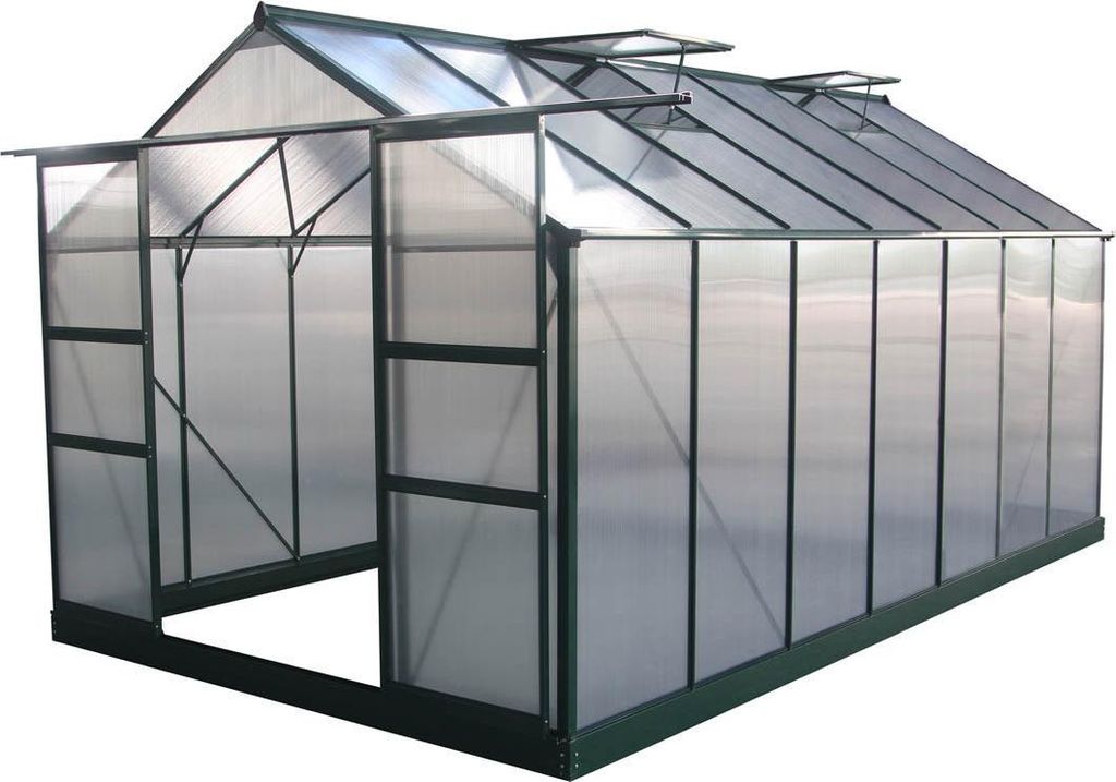 Gartengewächshaus aus Polycarbonat "Dahlia" Tannengrün Produktbild 
