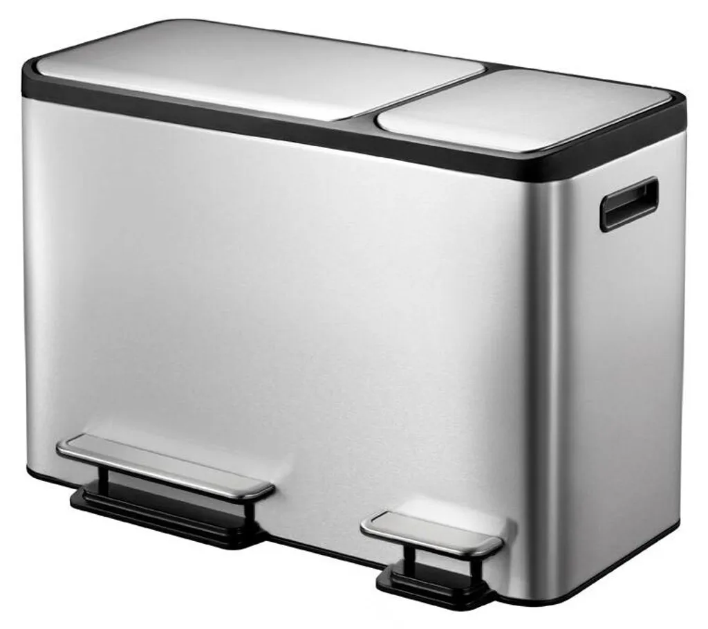Poubelle de cuisine EKO EcoCasa 36 litres en acier inox anti-trace