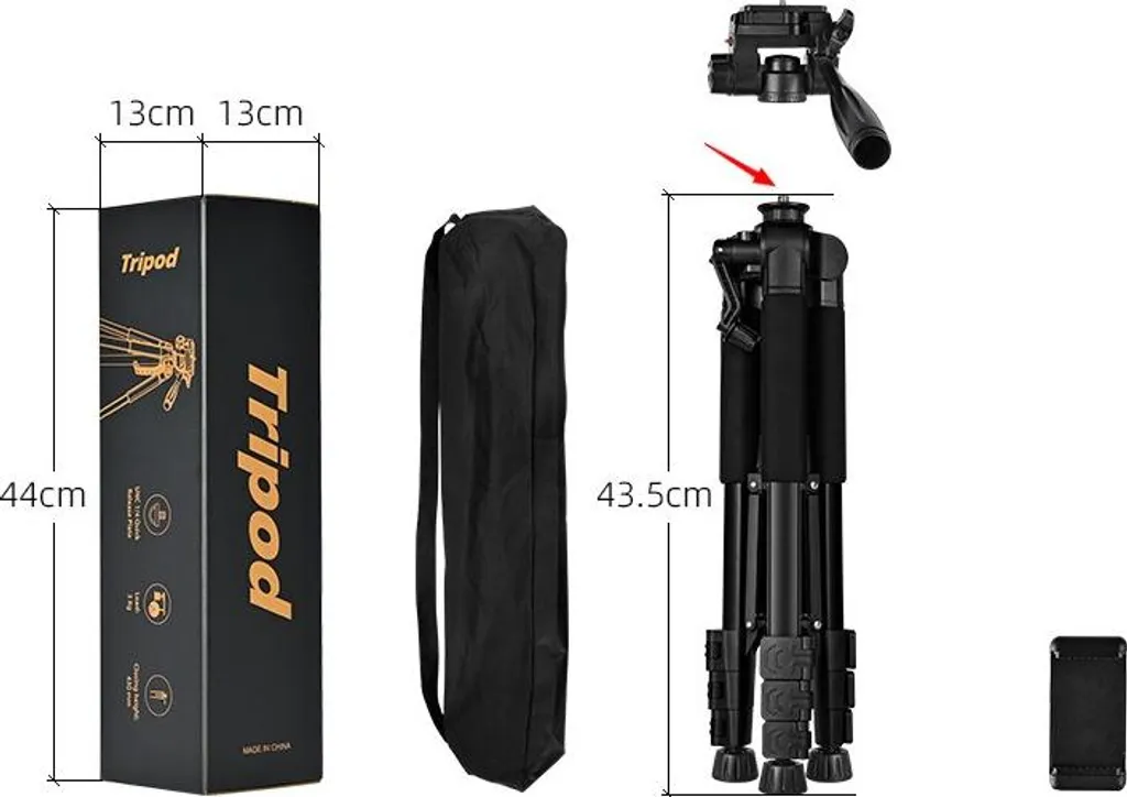Treppiede Smartphone 1.5m Alluminio Nero - Supporto Professionale INF
