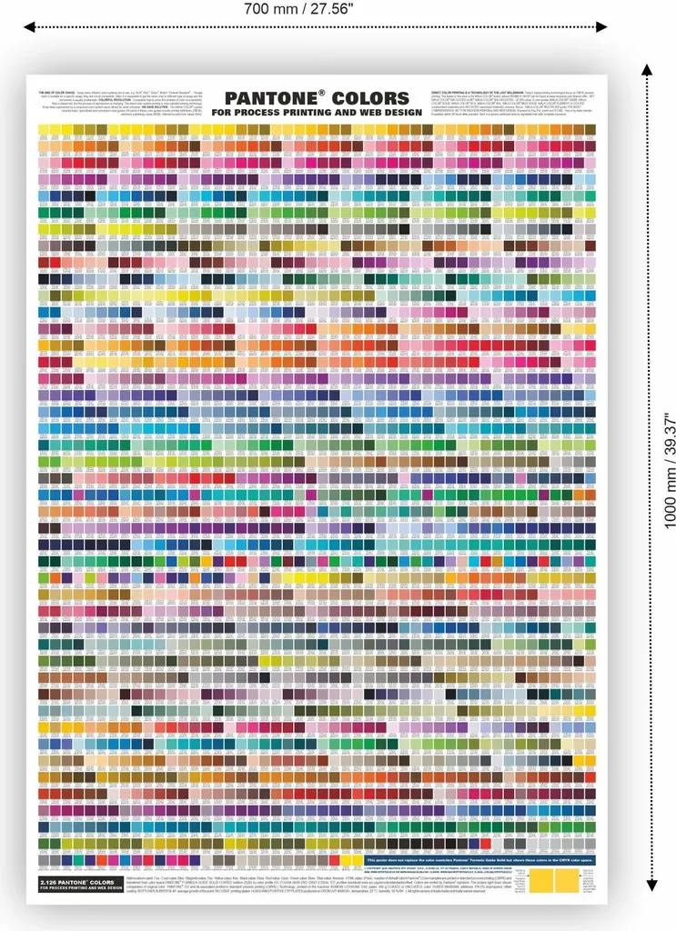 Palette PANTONE COLORS impression quadrichromie haute fidélité