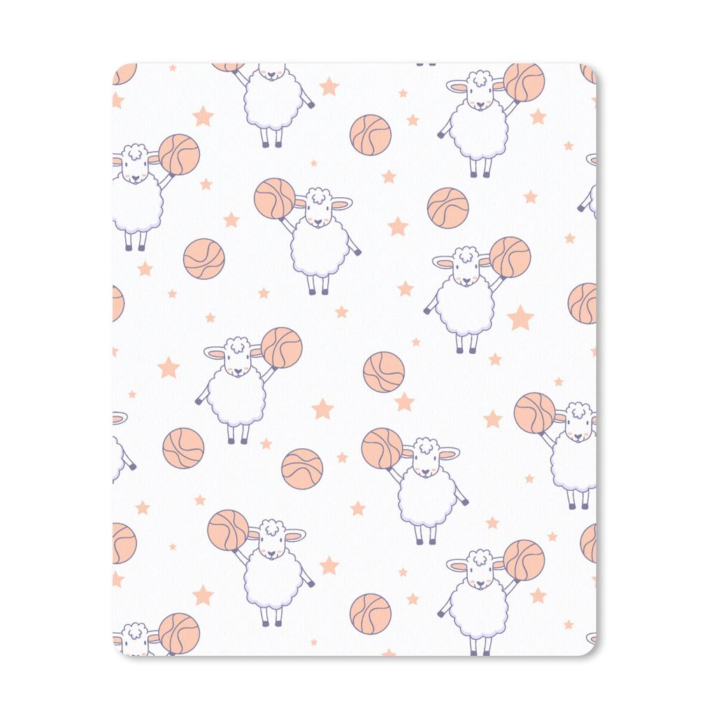 MuchoWow Mauspad Mousepad Basketball - Muster - Schafe 19x23 cm - Mousepads - Maus Mat - Pad - Mausunterlage - Mauspads - Spielen