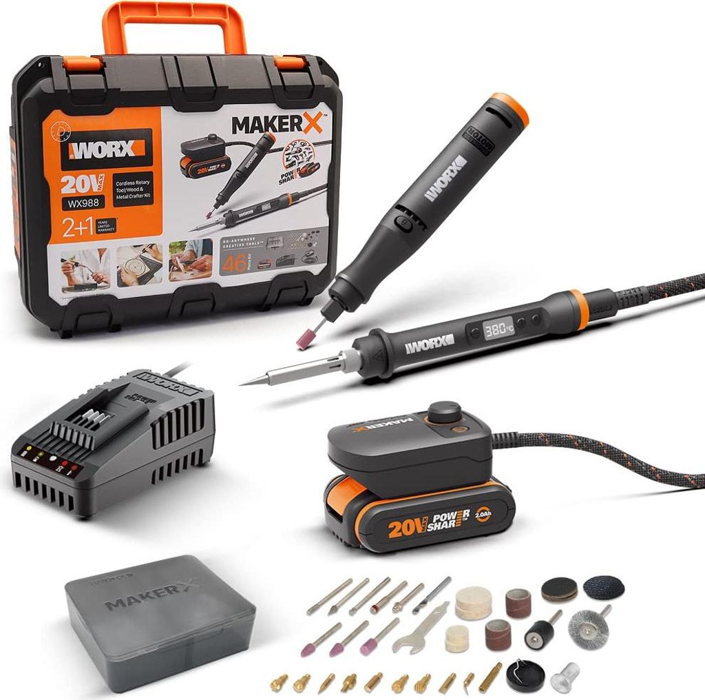 WORX MakerX Rotationswerkzeug und Lötkolben 20 V für Produktbild 