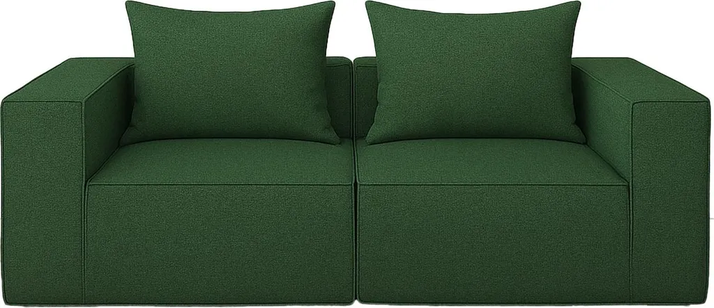 Canapé modulable 2 places vert idéal pour optimiser un petit salon - 4