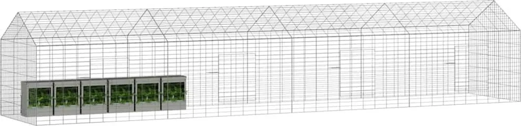 Recinto per Conigli da Esterno vidaXL 400x78x78 cm Acciaio Zincato - 2