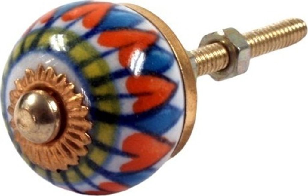 Kleiner Möbelknopf aus Keramik, Möbelknauf Möbelgriff, Schranktürknöpfe, Möbelknöpfe, Schubladengriff - Modell 21, Mehrfarbig, 3*3*6,5 cm, M...