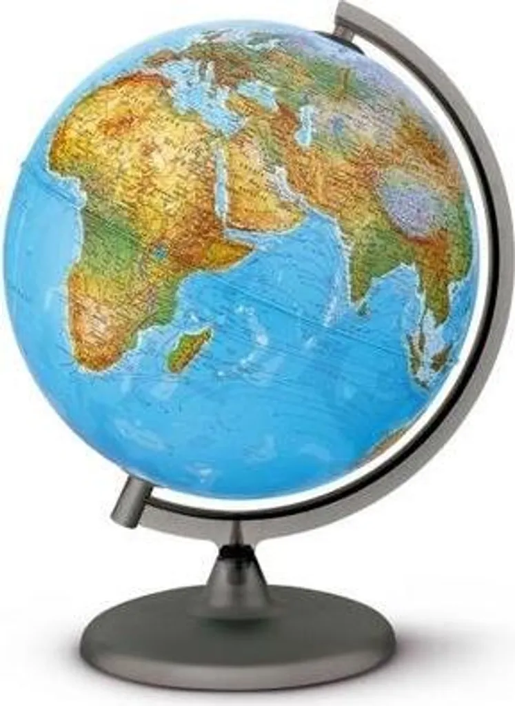Globe terrestre lumineux décoratif 30 cm relief et points acupuncture