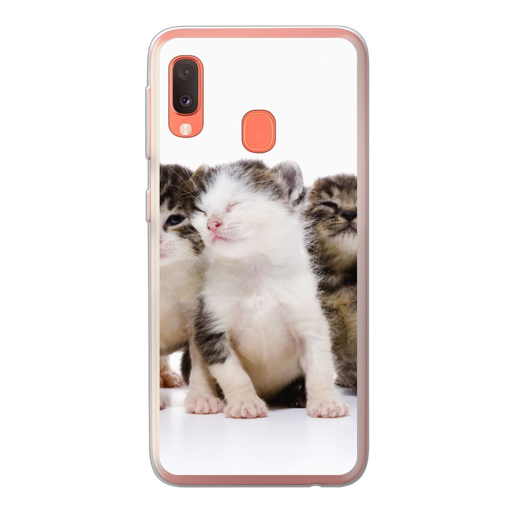 MuchoWow Handyhülle Schutzhülle Hülle für Samsung Galaxy A20e Katze - Haustiere - Fell - Porträt Silikon Softcase Handy Hülle - Abdeckung