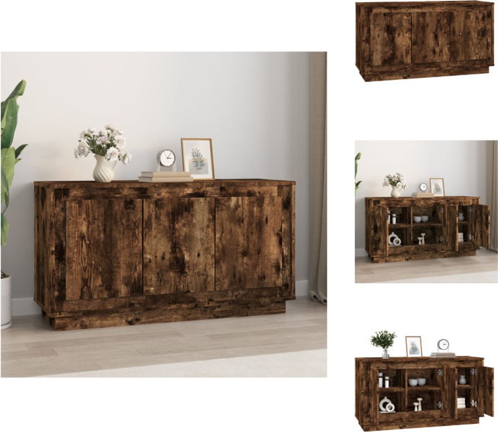 vidaXL Sideboard Räuchereiche 102x35x55 cm Holzwerkstoff - Sideboards