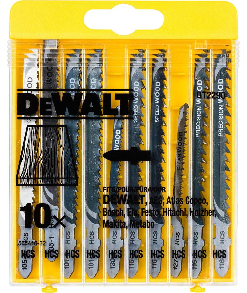 DEWALT HCS Stichsägeblatt-Satz DT2290, 10-teilig, Produktbild 