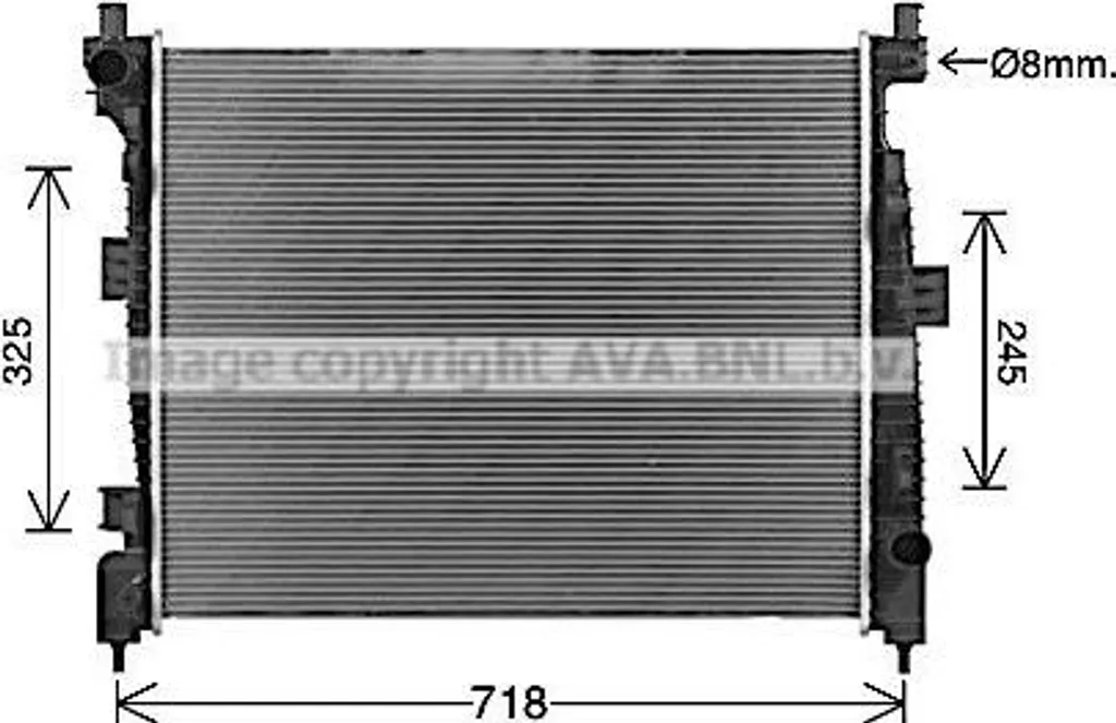 Radiateur de refroidissement eau Jeep Cherokee AVA JE2088 68244867AA