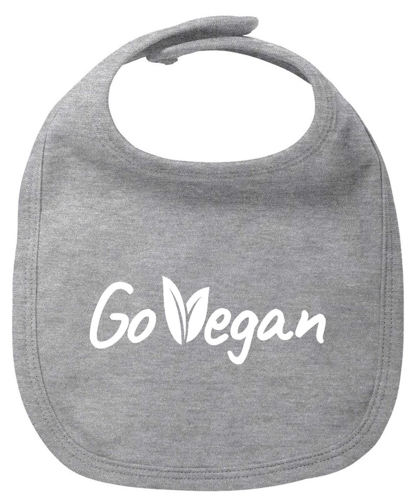 Huuraa Baby Lätzchen Go Vegan Blätter Heather Grey Klettverschluss Baumwolle Latz Geschenkidee