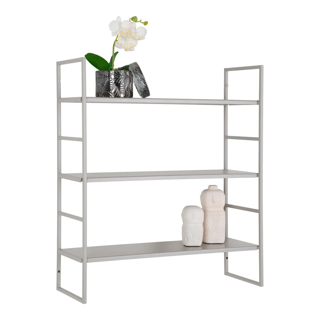 Étagère grise 3 tablettes Beja pour bureau ou cellier - Gain de place - 4