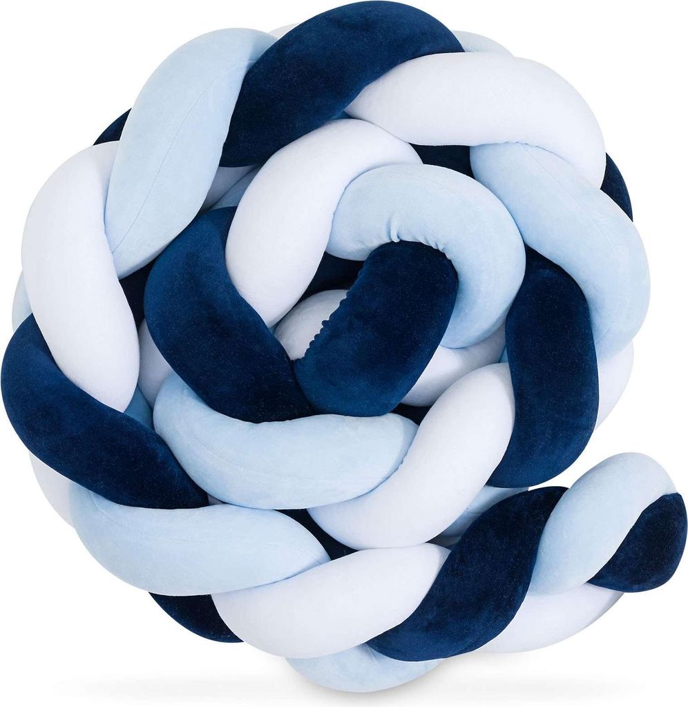 Mix Blue - Geflochtene Bettschlange Bettumrandung für Produktbild 