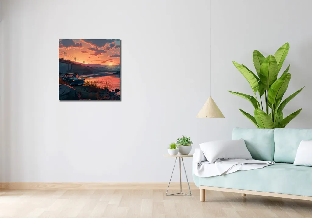 Image 60 x 60 cm Coucher de Soleil Klassiker - Tableau Carré Déco - 2