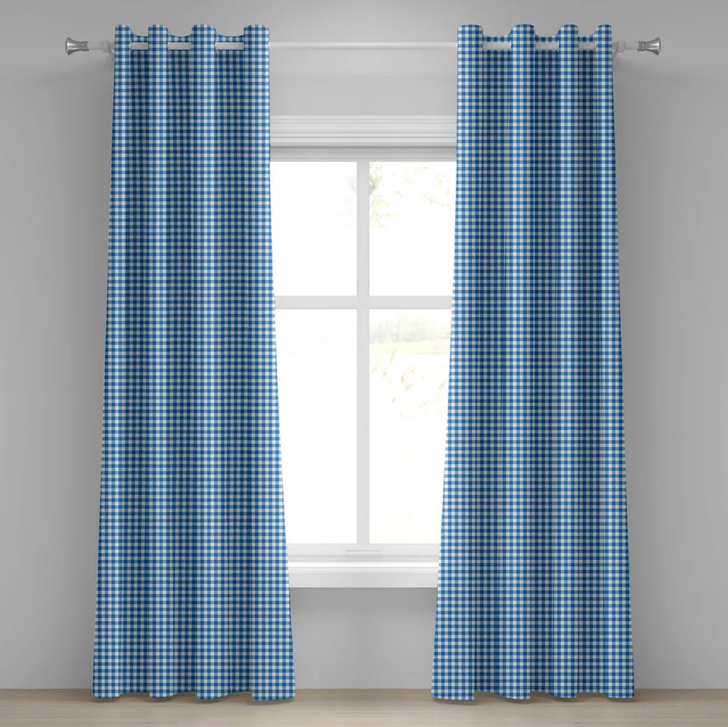 Rideau décoratif bicolore à motifs superposés 280x245 cm en 2 panneaux