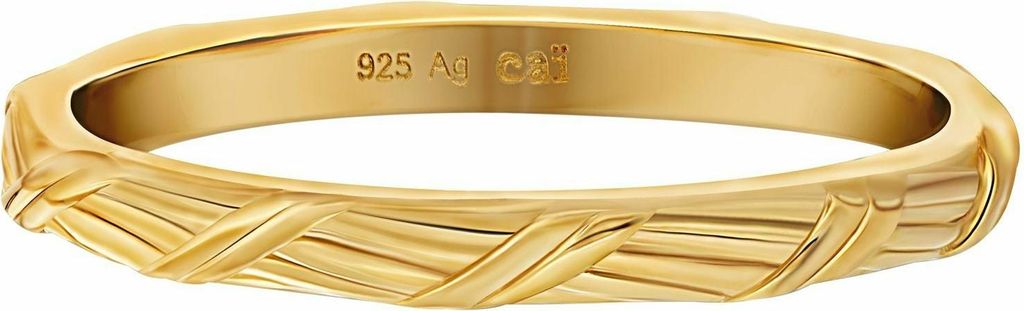 cai Ring 925 Silber vergoldet Flechtoptik Stacking