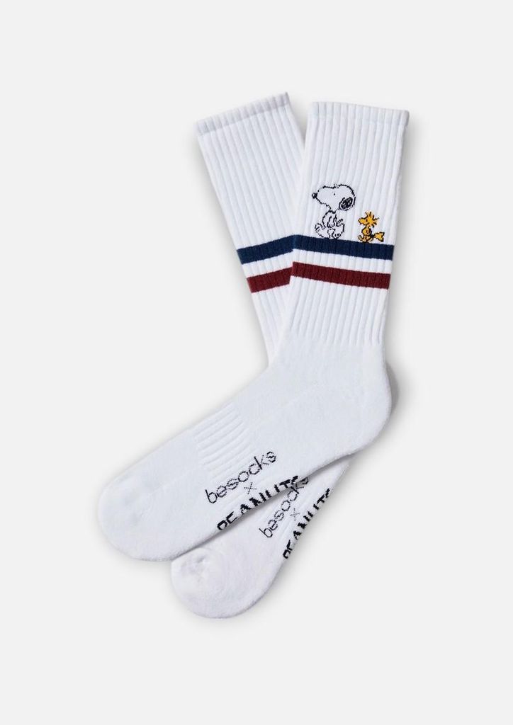 BeSocks Bio-Tennissocken - Snoopy, Farbe weiß, Größe 36-40 Produktbild 