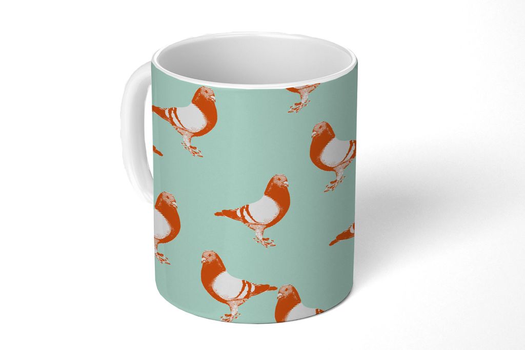 KitchenYeah Tasse Kaffeetasse Kaffeebecher 350 ml Taube - Vogel - Muster Teetasse - Fototasse - Becher - Keramikbecher - Teebecher - Kaffeetasse ...